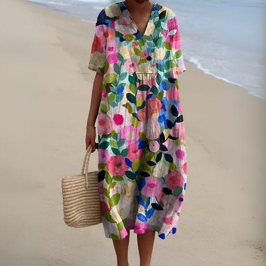 Nicole™ | Robe d'Été avec Fleurs