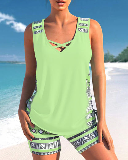 Lulu™ | Tankini avec imprimé géométrique et décolleté en V