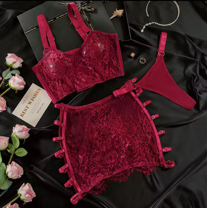 Amber™ | Ensemble Lingerie Rouge Désir