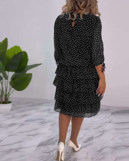 Vérène™ | Robe à Pois Élégante et Superposée