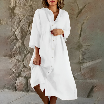 Isa™ | Robe chemise en coton-lin