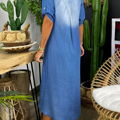 Ilsé™ | Robe d'été en denim avec décolleté en V