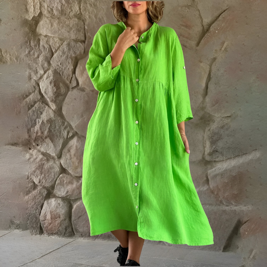 Isa™ | Robe chemise en coton-lin