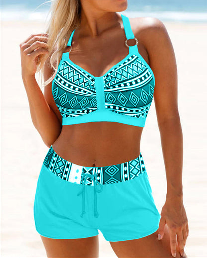 Keyla™ | Bikini taille haute avec imprimé géométrique