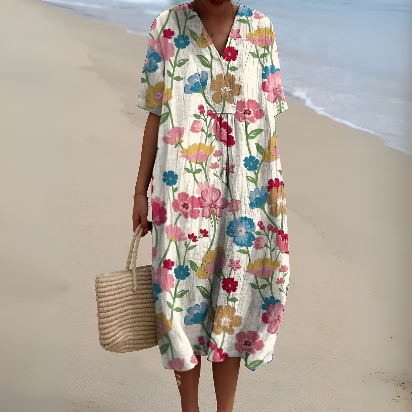 Nicole™ | Robe d'Été avec Fleurs
