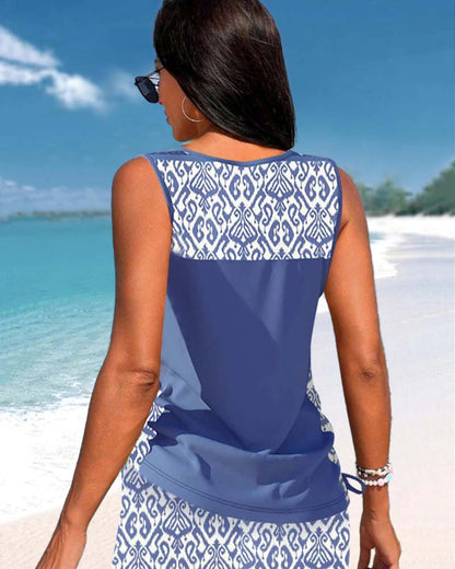 Lulu™ | Tankini avec imprimé géométrique et décolleté en V