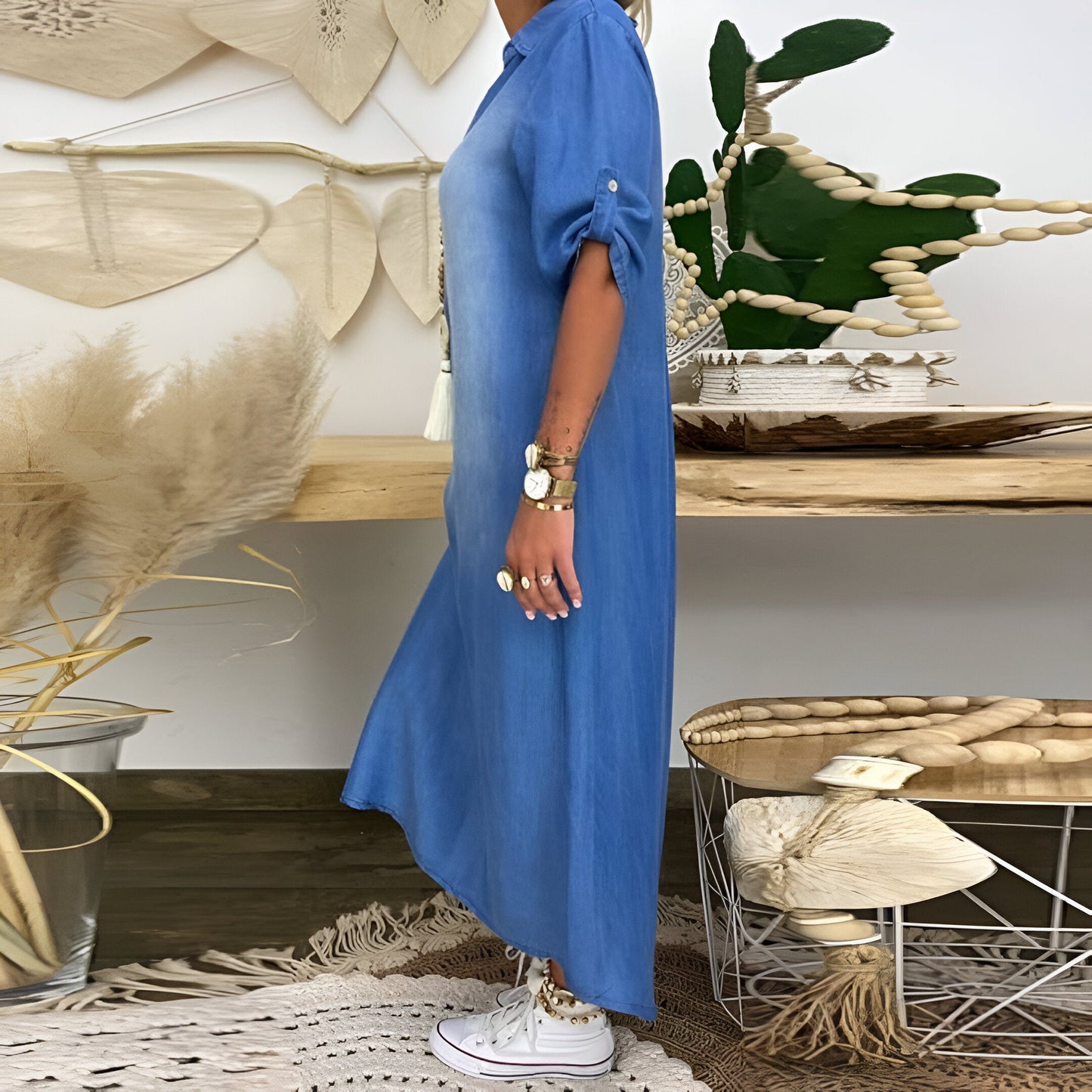 Ilsé™ | Robe d'été en denim avec décolleté en V