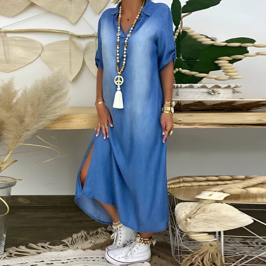 Ilsé™ | Robe d'été en denim avec décolleté en V