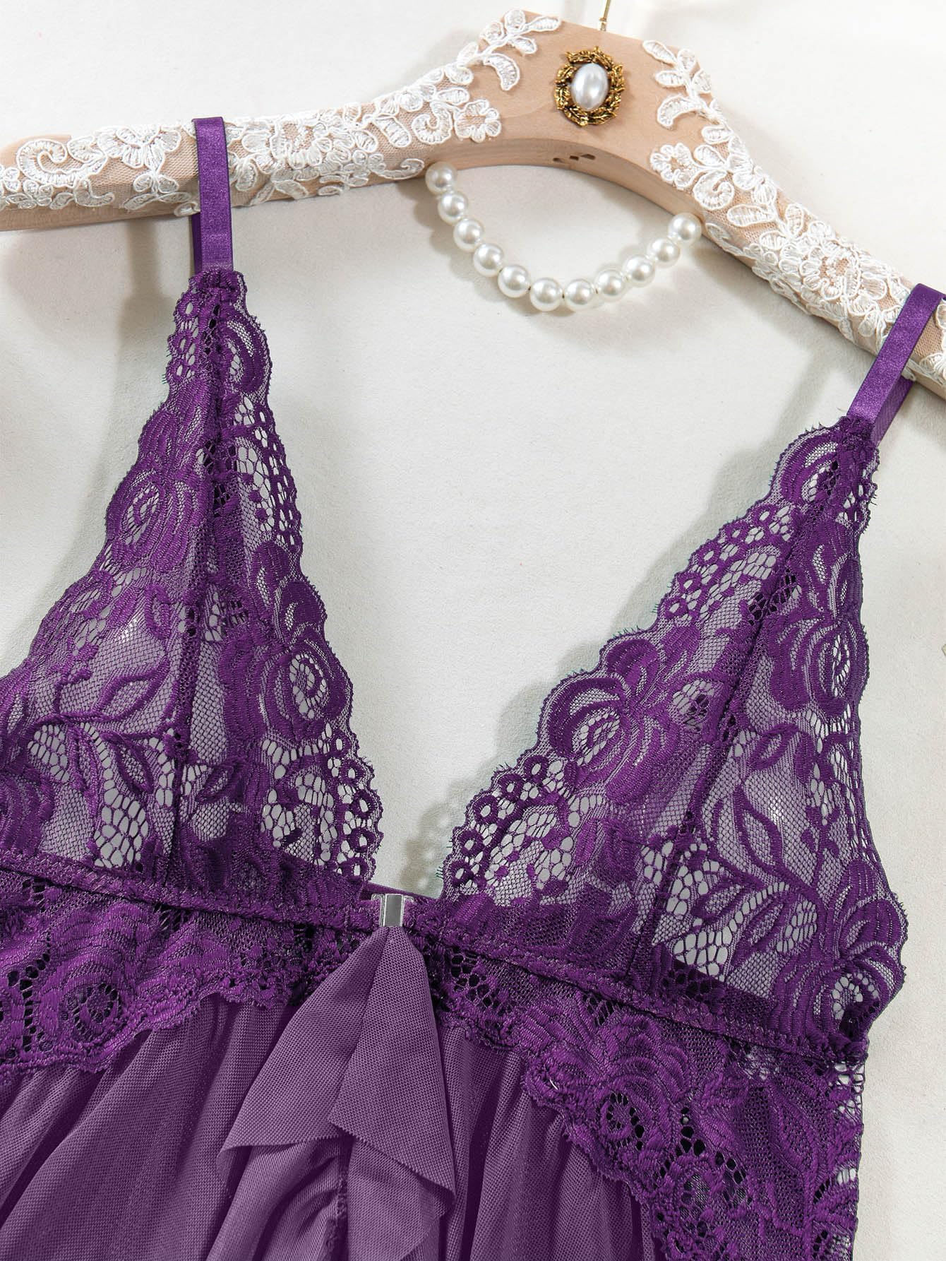 Nina™ | Ensemble de Nuisette en Dentelle Transparente