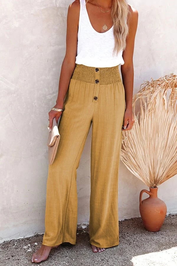 Livia™ | Pantalon en Lin à Taille Haute