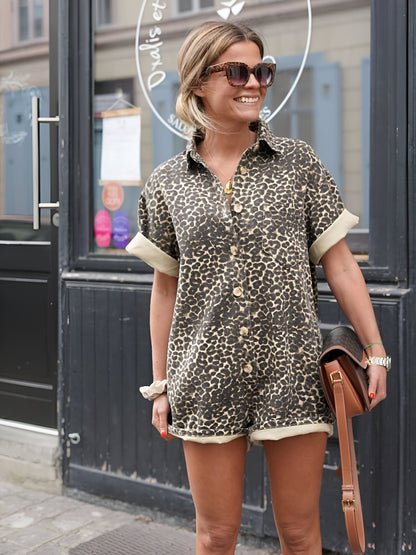 Nonette™ | Robe chemise à imprimé léopard