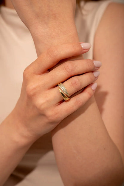 (1+1) Victoria™ | Bague avec pierres scintillantes