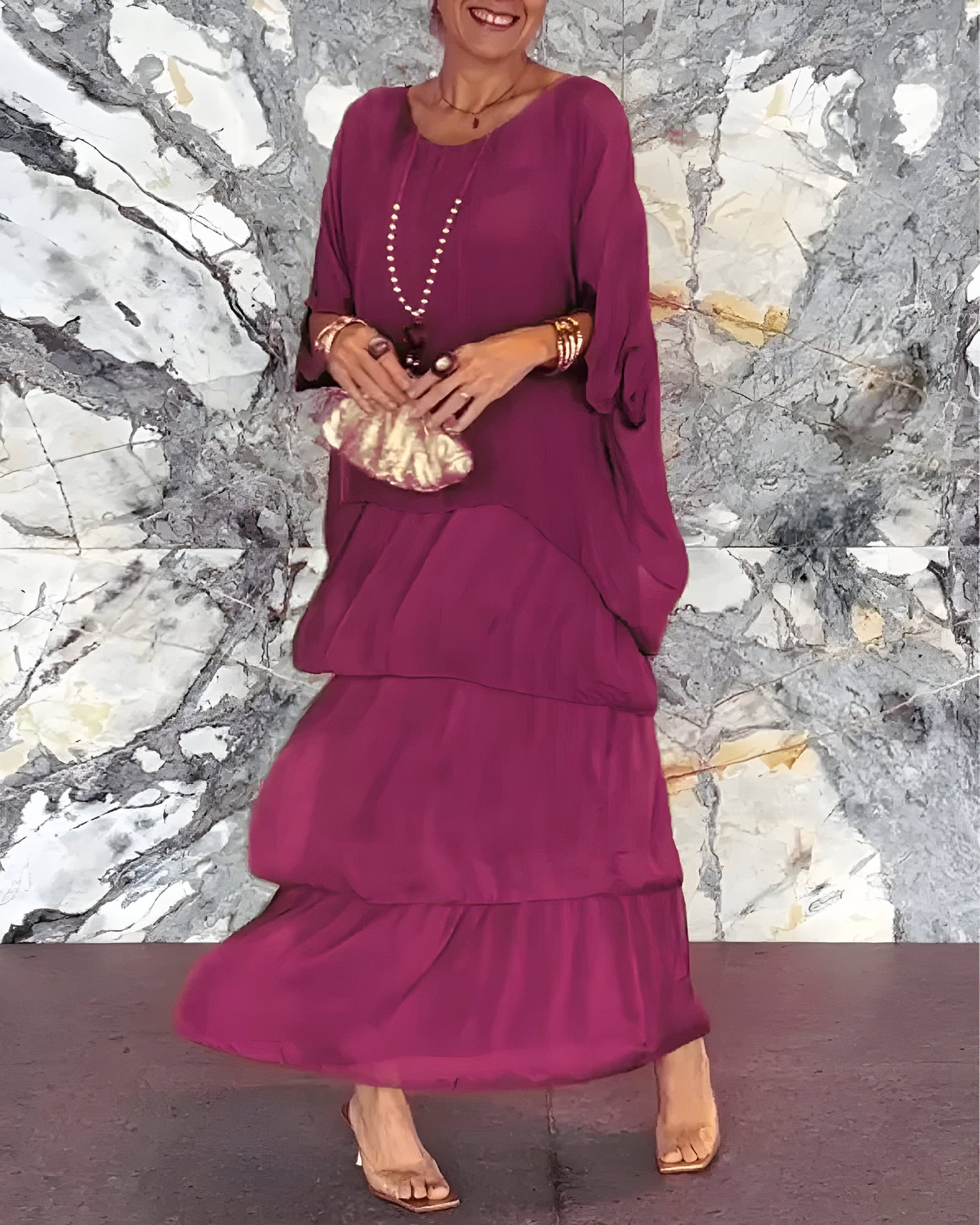 Monique™ | Robe en Chiffon avec Jupe en Cake