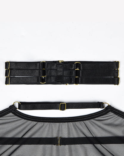 Eline™ | Ensemble de Lingerie en Mesh Transparent 4 Pièces