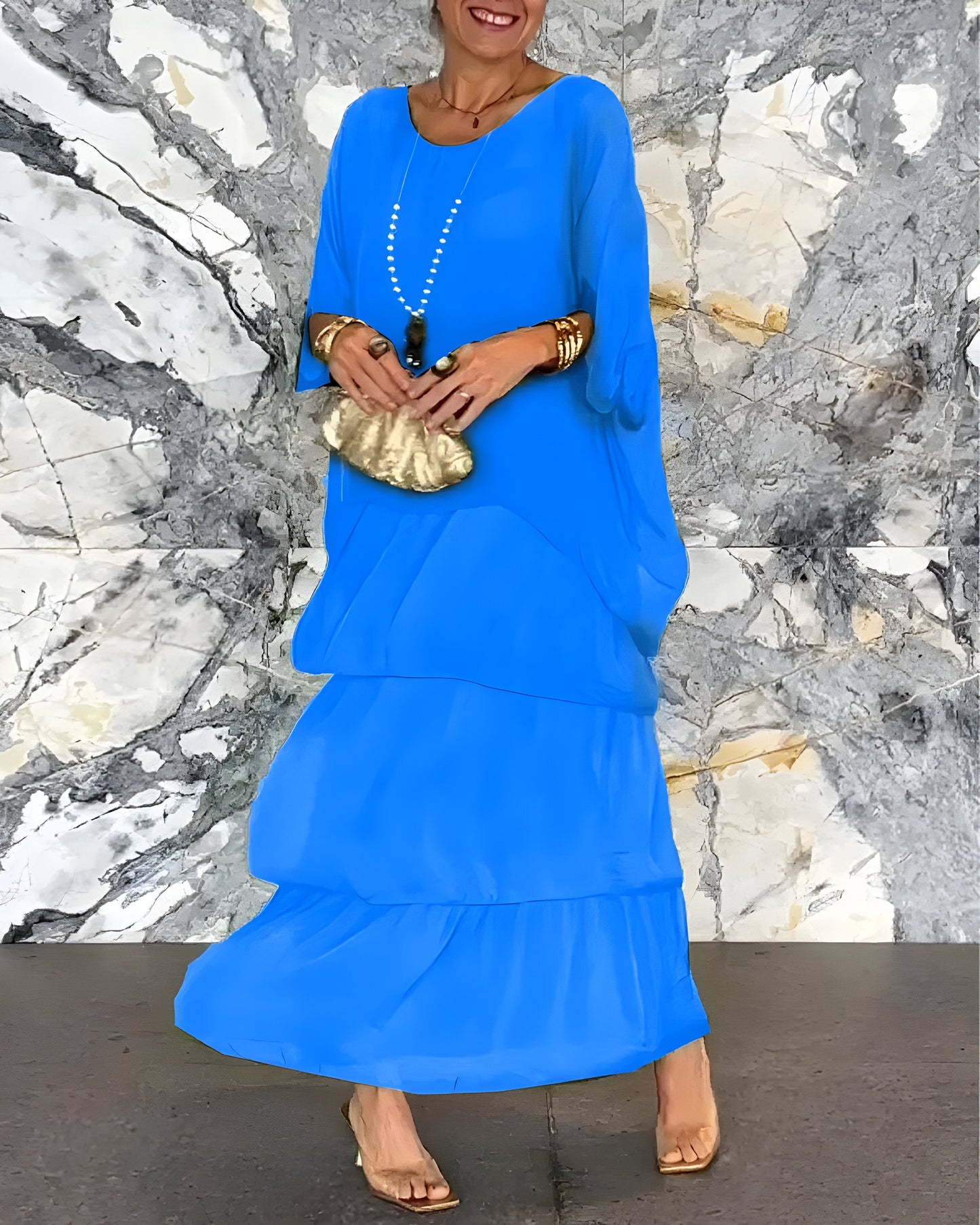 Monique™ | Robe en Chiffon avec Jupe en Cake