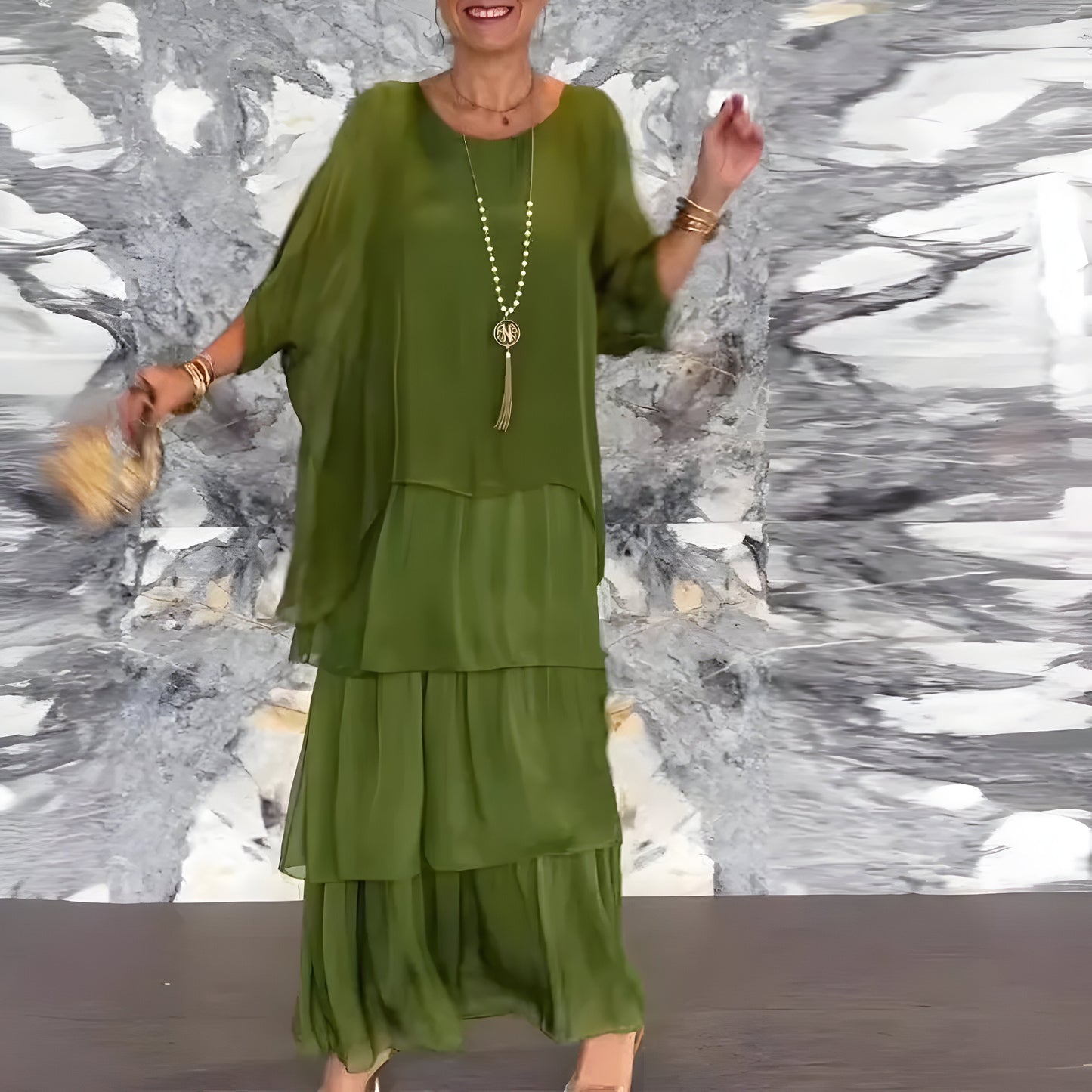 Monique™ | Robe en Chiffon avec Jupe en Cake