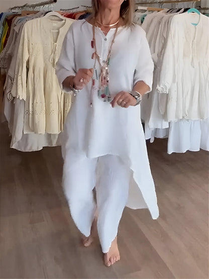 Mirelle™ | Ensemble d'été en mélange de coton léger