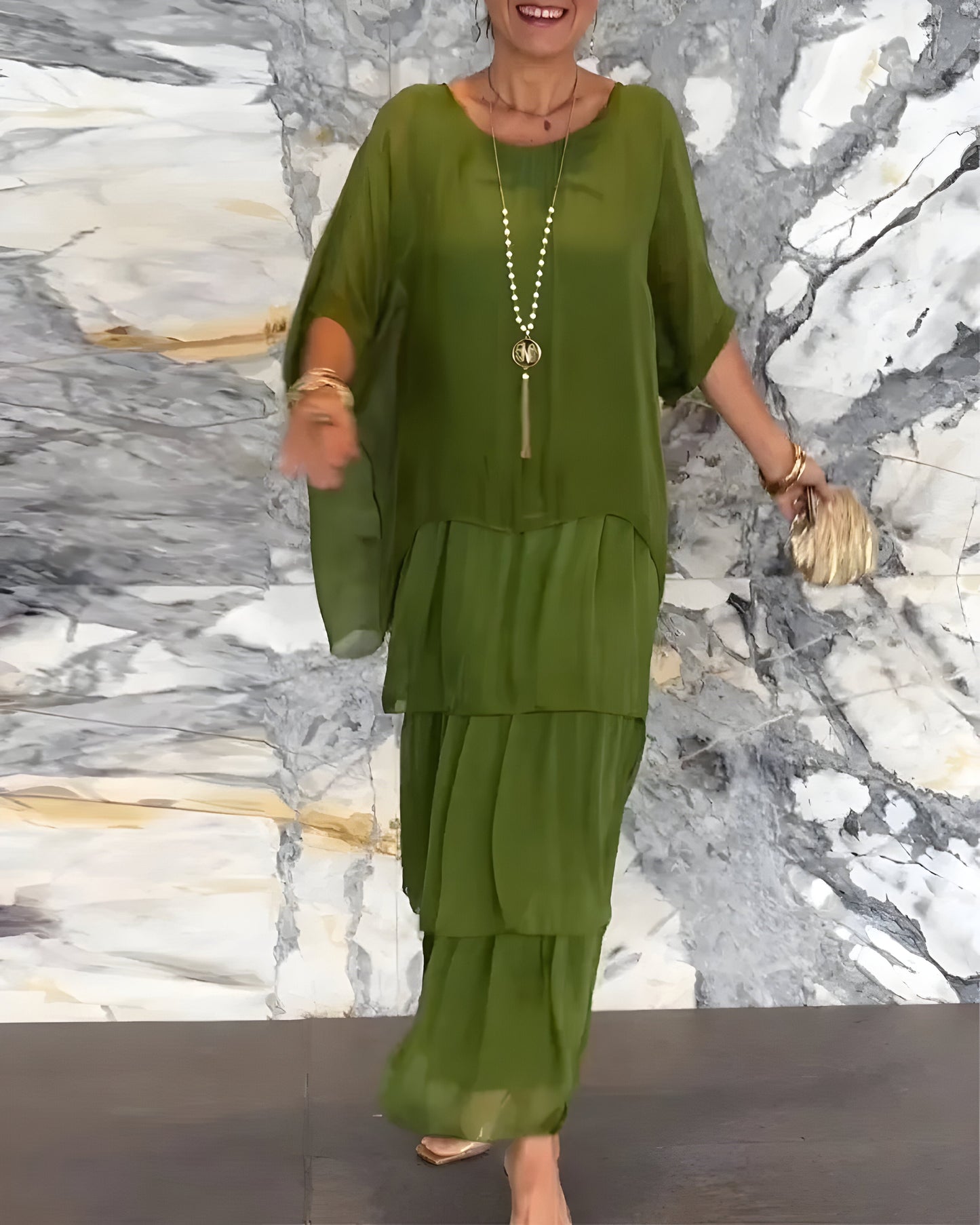 Monique™ | Robe en Chiffon avec Jupe en Cake