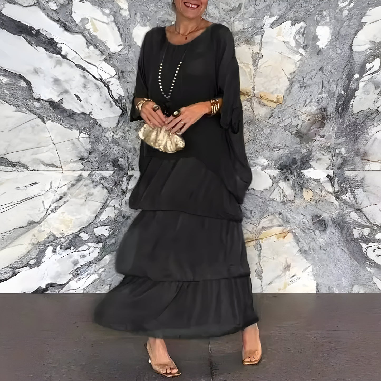 Monique™ | Robe en Chiffon avec Jupe en Cake