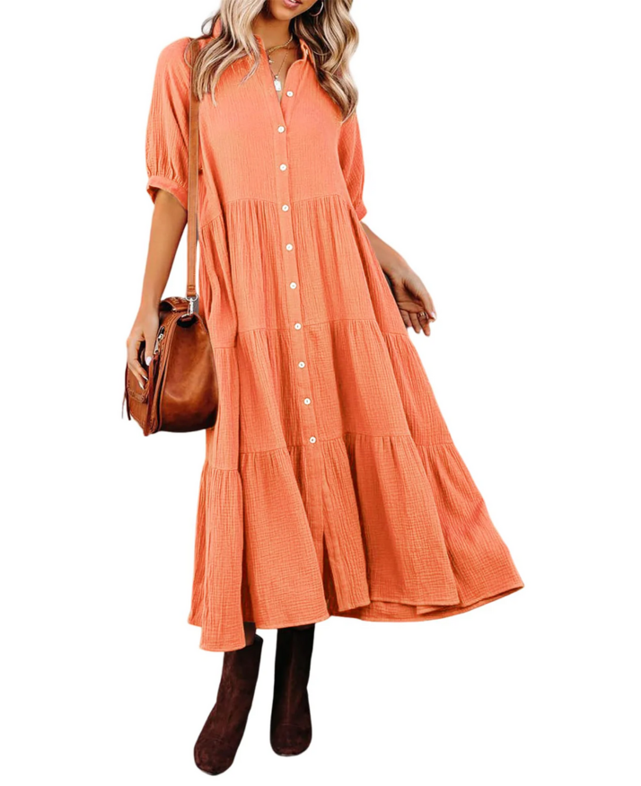 Lise™ | Robe Chemise Volants Luxueuse