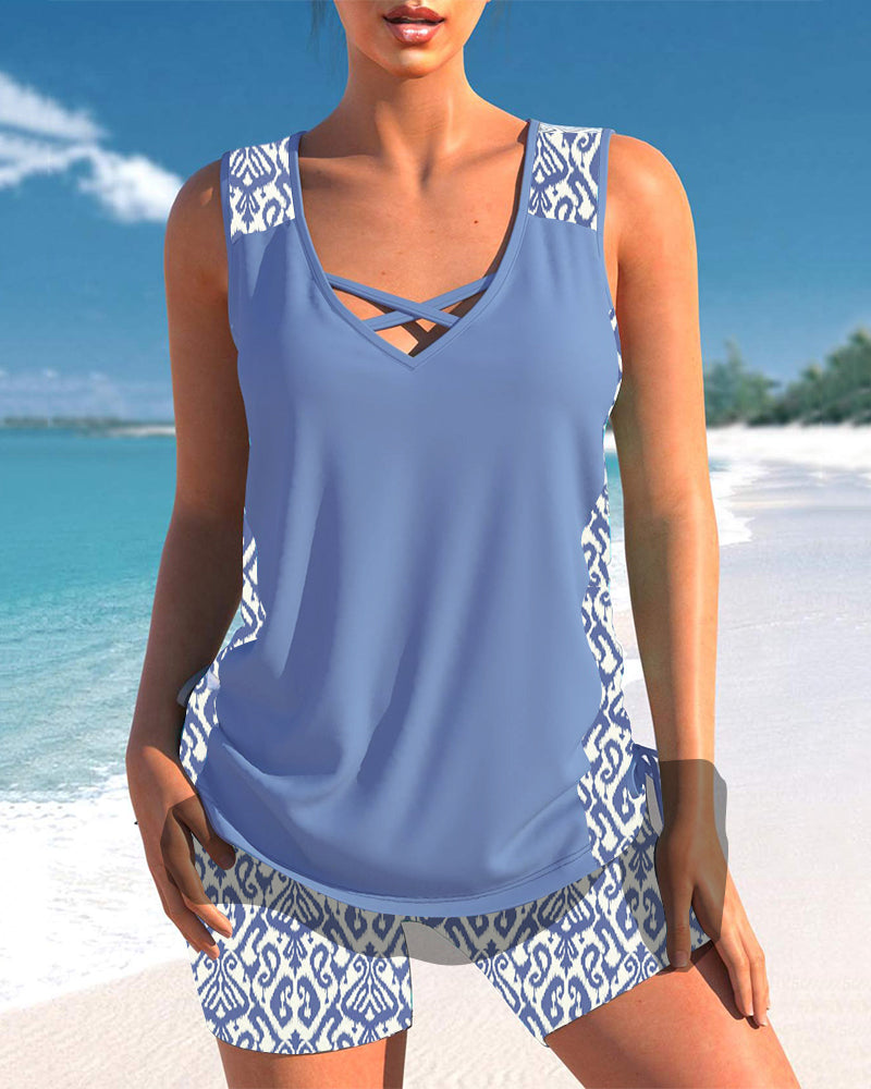 Lulu™ | Tankini avec imprimé géométrique et décolleté en V