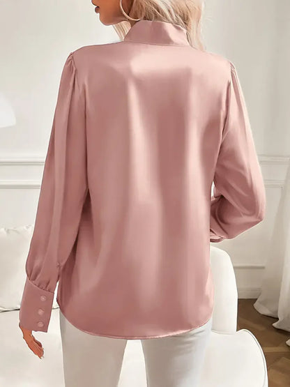 Lucia™ | Blouse Satinée avec Détail Nœud de Luxe