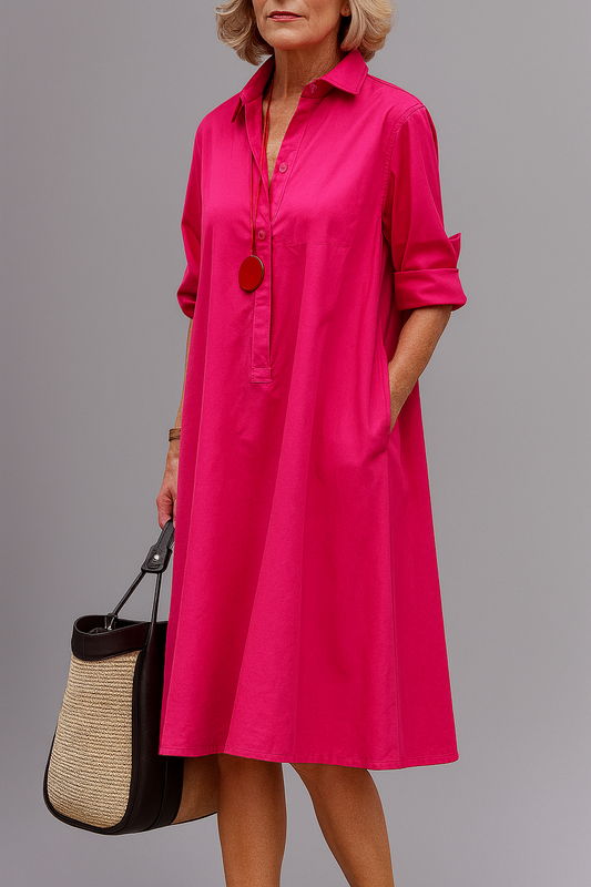 Giselle™ | Robe à col raffiné et boutonnage partiel