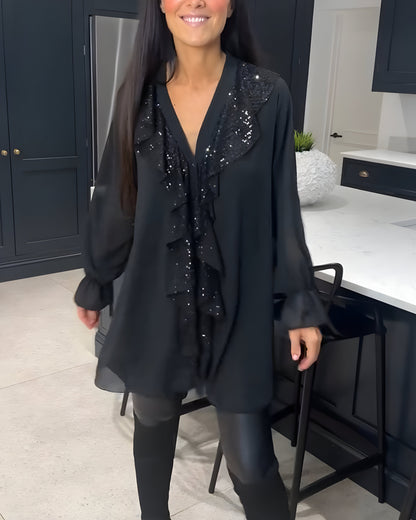 Sylvaine™ | Blouse Élégante avec Volants