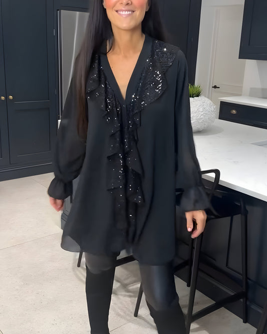 Sylvaine™ | Blouse Élégante avec Volants