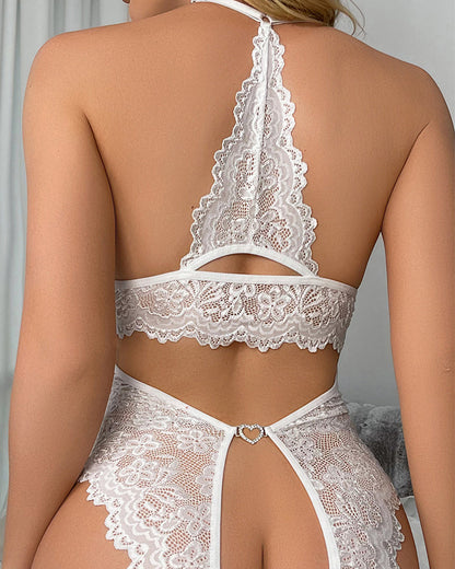 Valentina™ | Lingerie de Mariée Élégante avec Dentelle Florale et Détails Sensuels