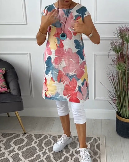 Manon™ | Robe décontractée avec Imprimé Floral Coloré