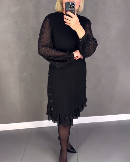 Gisèle™ | Robe élégante à manches longues et à pois