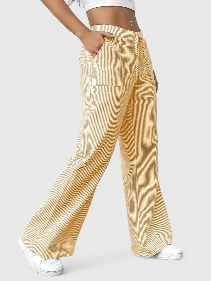 Nicole™ | Pantalon large rayé