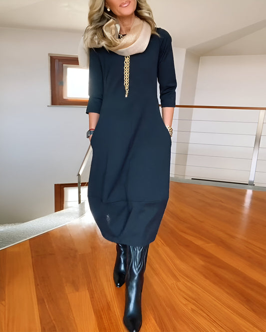 Élodie™ | Robe Élégante Unie