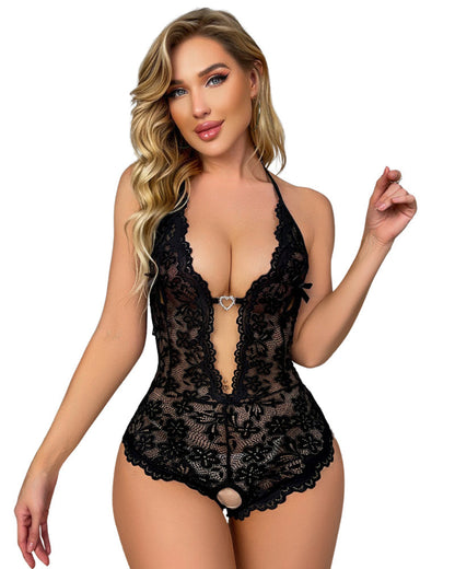 Valentina™ | Lingerie de Mariée Élégante avec Dentelle Florale et Détails Sensuels