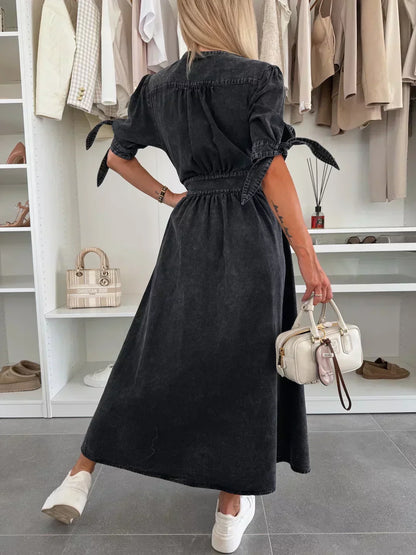 Amélie™ | Robe en coton denim scintillante