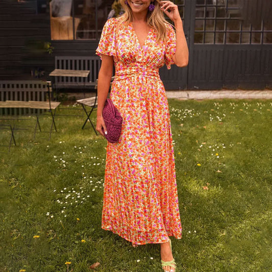 Mirabelle™ | Robe à décolleté en V et Imprimé