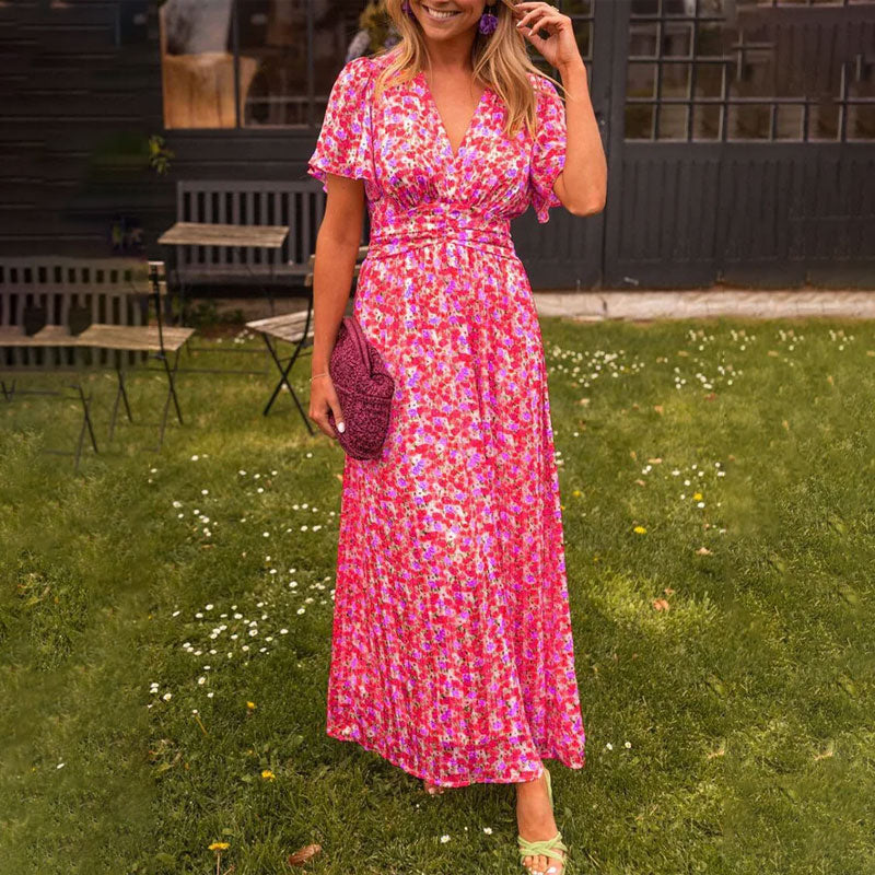 Mirabelle™ | Robe à décolleté en V et Imprimé