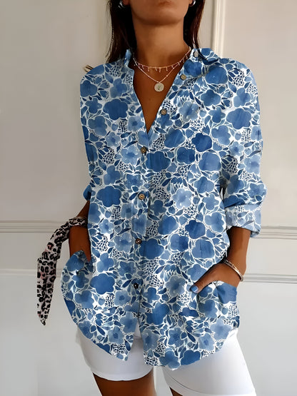 Malou™ | Blouse à fleurs avec Boutons