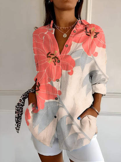 Malou™ | Blouse à fleurs avec Boutons